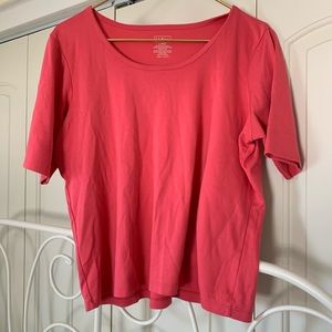 LL Bean 100% supima cotton pink T-shirt L Petite